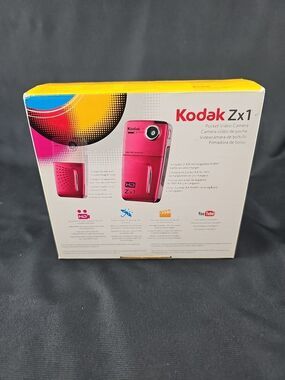 Kodak ZX1 Pocket Video Camera & Photo Camera Blue 720p HD YouTube in Box TESTED
